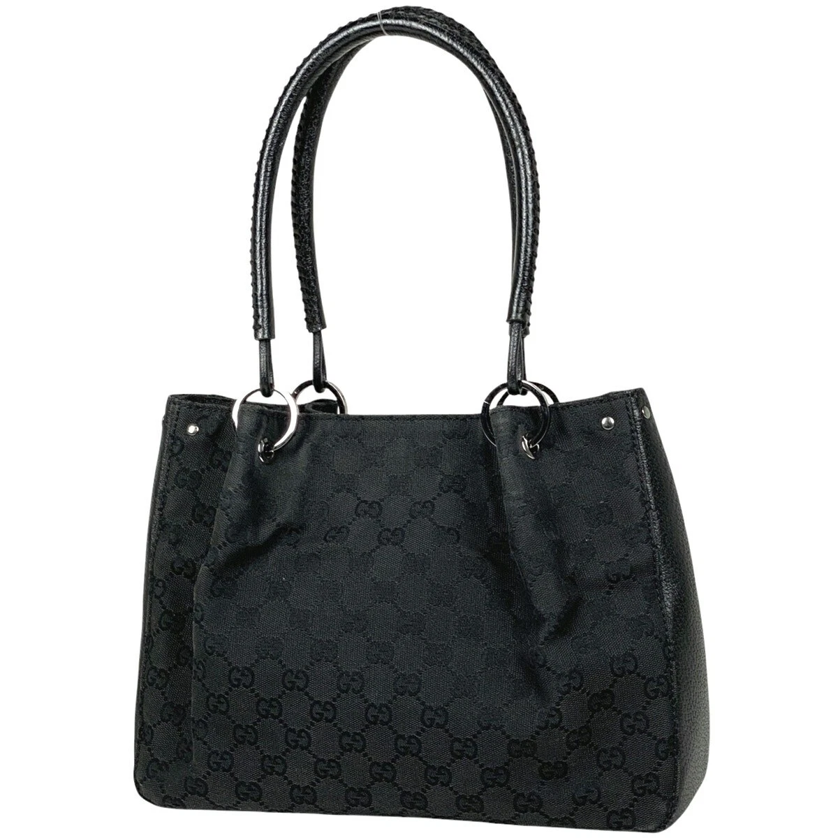 Sac fourre tout Gucci motif Gg bandoulière toile noir 115007 femme occasion