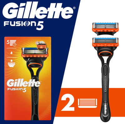 Gillette Fusion5 Razor Men 5 Blade Manual Razor ,1 Handle and 2 Blade Refills