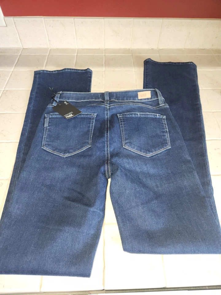 Pantalones de mezclilla para mujer Paige Bootcut HR Manhattan 27 cintura algodón poliéster spandex  Foto 3 de 4