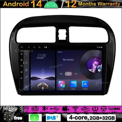9''Android 14 Autoradio Carplay GPS SAT Navi DAB BT For Mitsubishi Mirage Attrage
