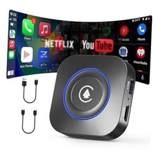 Magic Box Wireless CarPlay Adapter, 2026 AI Box Android Auto Supports DarkBlue