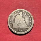(1) Beautiful Toned Antique 1891-P Seated Liberty Quarter G-GOOD NICE FILLER