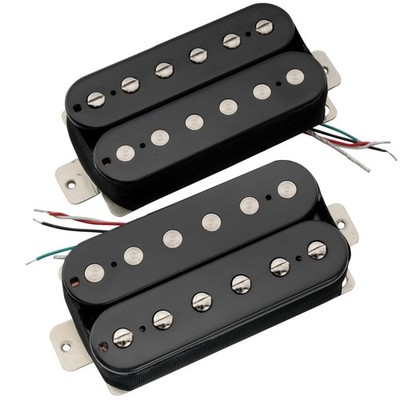 Artec VH-Rock-BK Black Alnico 5 Uncovered Humbucker Electric Guitar Pickups Set