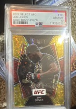 2022 Panini Select UFC - Premier Level Jon Jones #151 Gold Disco Prizm /10