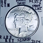 1935 P BU GEM PEACE SILVER DOLLAR UNC MS+++ U.S. MINT RARE KEY COIN 3114