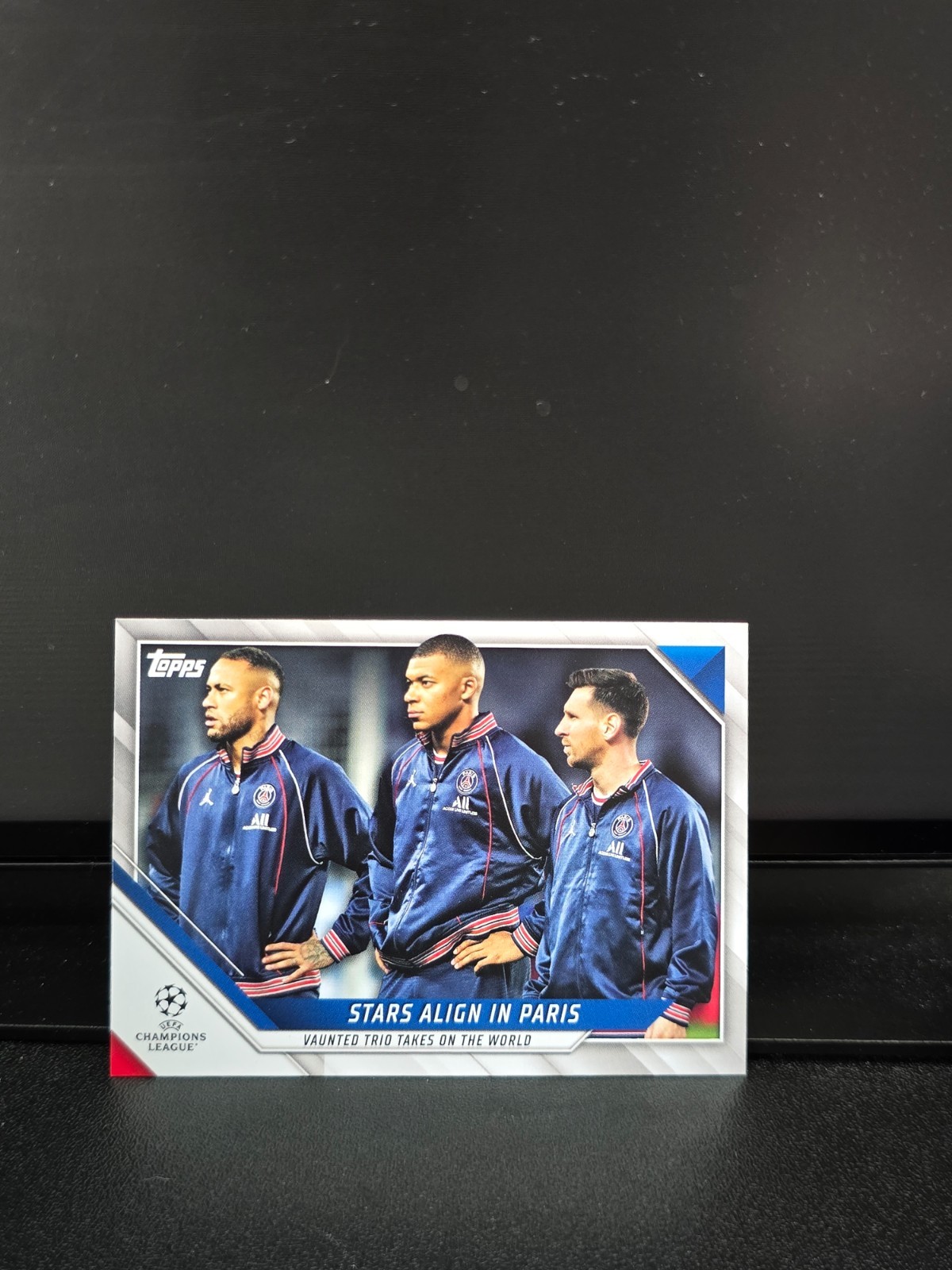 2021-22 Topps Uefa Stars Align in Paris-Lionel Messi, Neymar Jr, Kylian Mbappe 