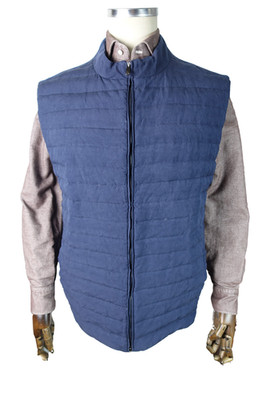 £1075 CORNELIANI LEINEN/SEIDE DAUNEN FEDERN 4XL WESTE BODYWARMER UK 50 EU 60 ITALY