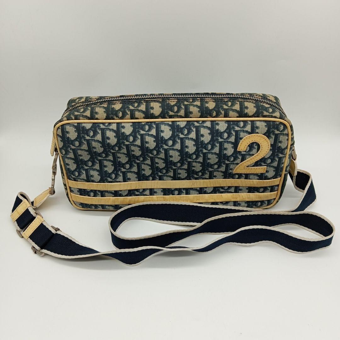 Dior Trotter Black Canvas Shoulder Bag Authentic F0510381