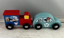 Disney Wooden Train and Car Mickey and Minnie