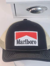 Marlboro Black/Vegas Gold Mesh Snapback Trucker Hat