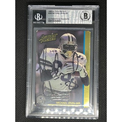 1992 Action Packed #285 Michael Irvin BR Beckett Authentic Autograph 00018254669