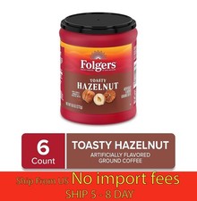 Folgers Toasty Hazelnut Flavored Ground Coffee...9.6 Ounce Pack of 6  a20 