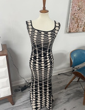 FASHION NOVA long circle geometric knitted dress, size S (was 2x made into smal)