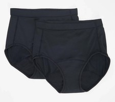 Breezies Set of 2 Leak Proof Full Briefs 1X Black A508654  11222