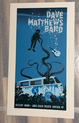 Dave Matthews Band 2009 Tour Poster - JONES BEACH NY, 7/22/09 #ed