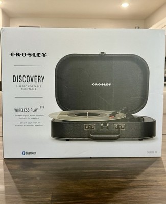 Crosley-Discovery Record Player (Black) Bluetooth 3-Speed (CR8009B-BK) NEW