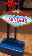 Vintage Welcome To Las Vegas Flashing Miniature Sign AC or Battery