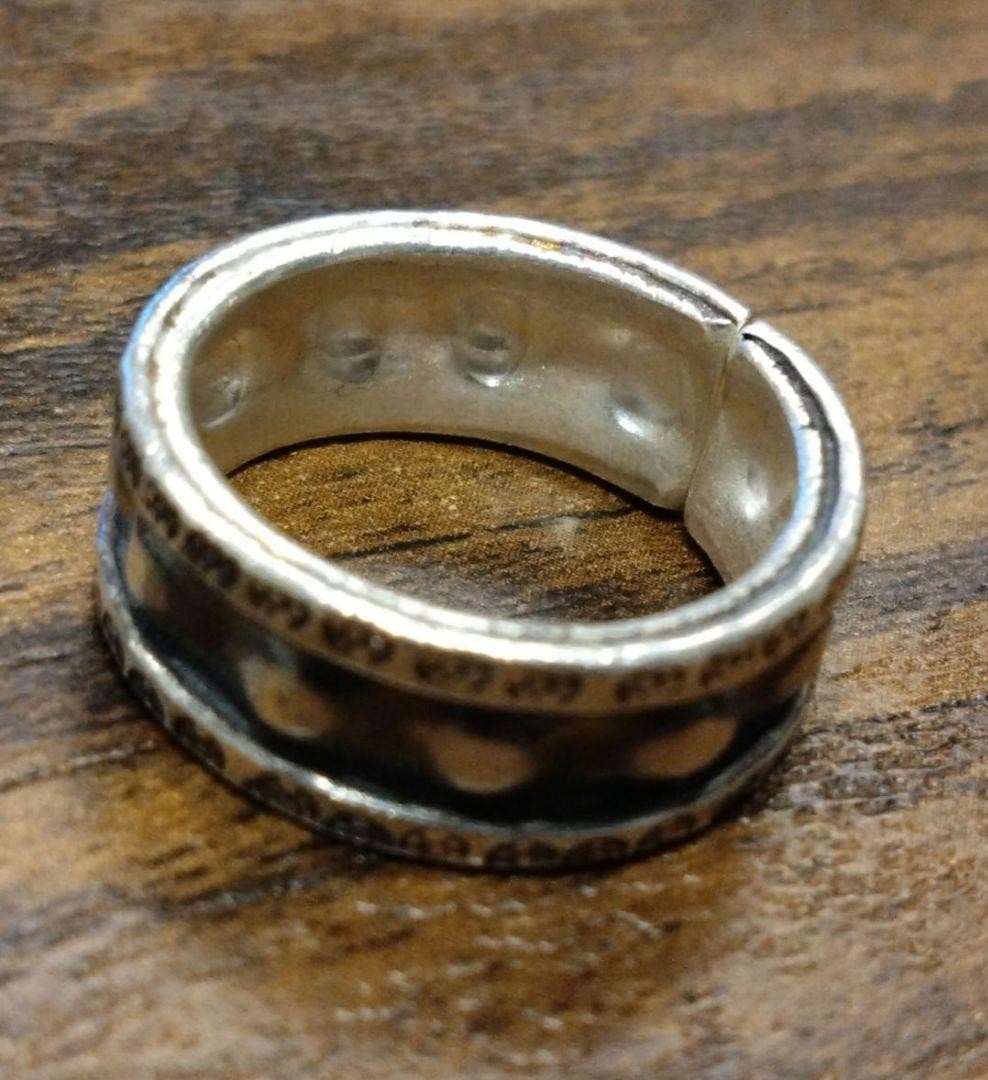 Karen Silver Ring Double Dot Pattern, Handmade, 9… - image 1