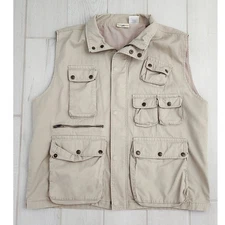 TravelSmith Fishing Hiking Vest Men's XL Snap Pockets Outdoor Zip Safari Utility