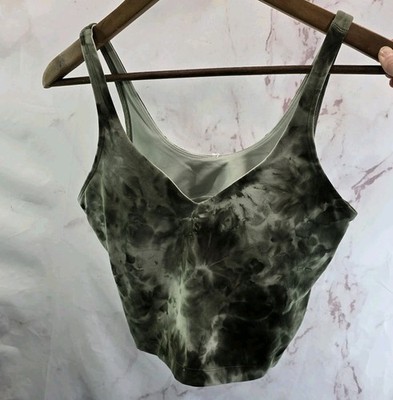 Lululemon Align Tank Top Womens 8 Green Tie Dye Built In Shelf Bra Crop 