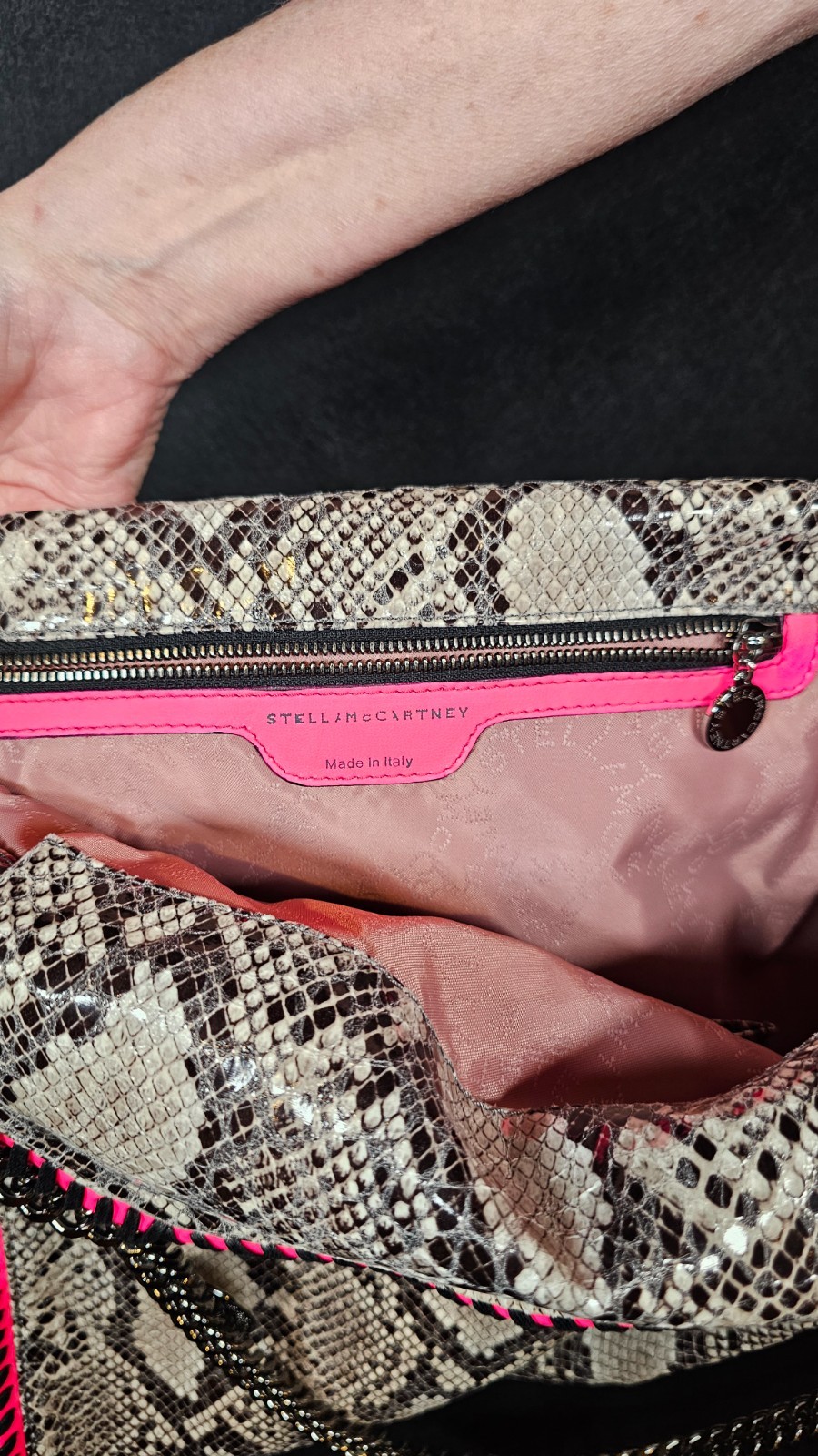 STELLA MCCARTNEY Python Printed Large Tote Gunmet… - image 4