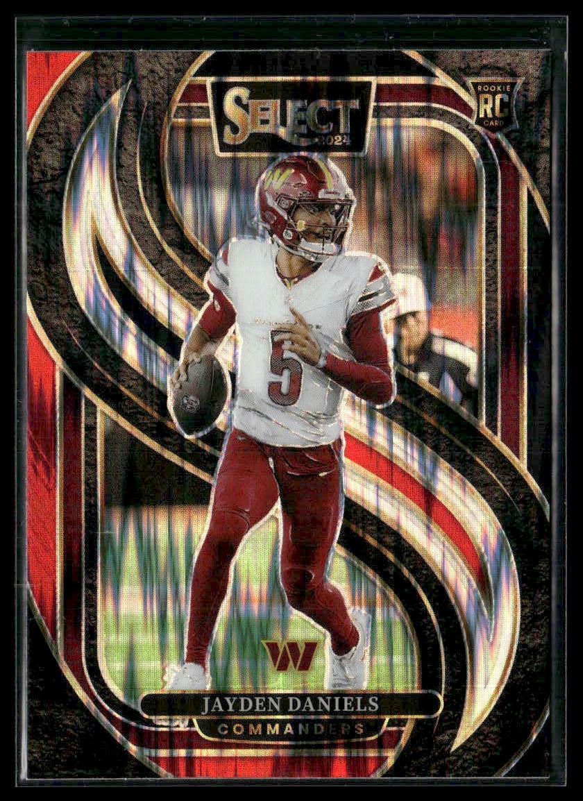 2024 Panini Select #112 Jayden Daniels Black & Red Prizm Shock