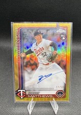 2025 Topps Chrome Gold Refractor Rookie Auto Zebby Matthews #RA-ZM /50 Twins
