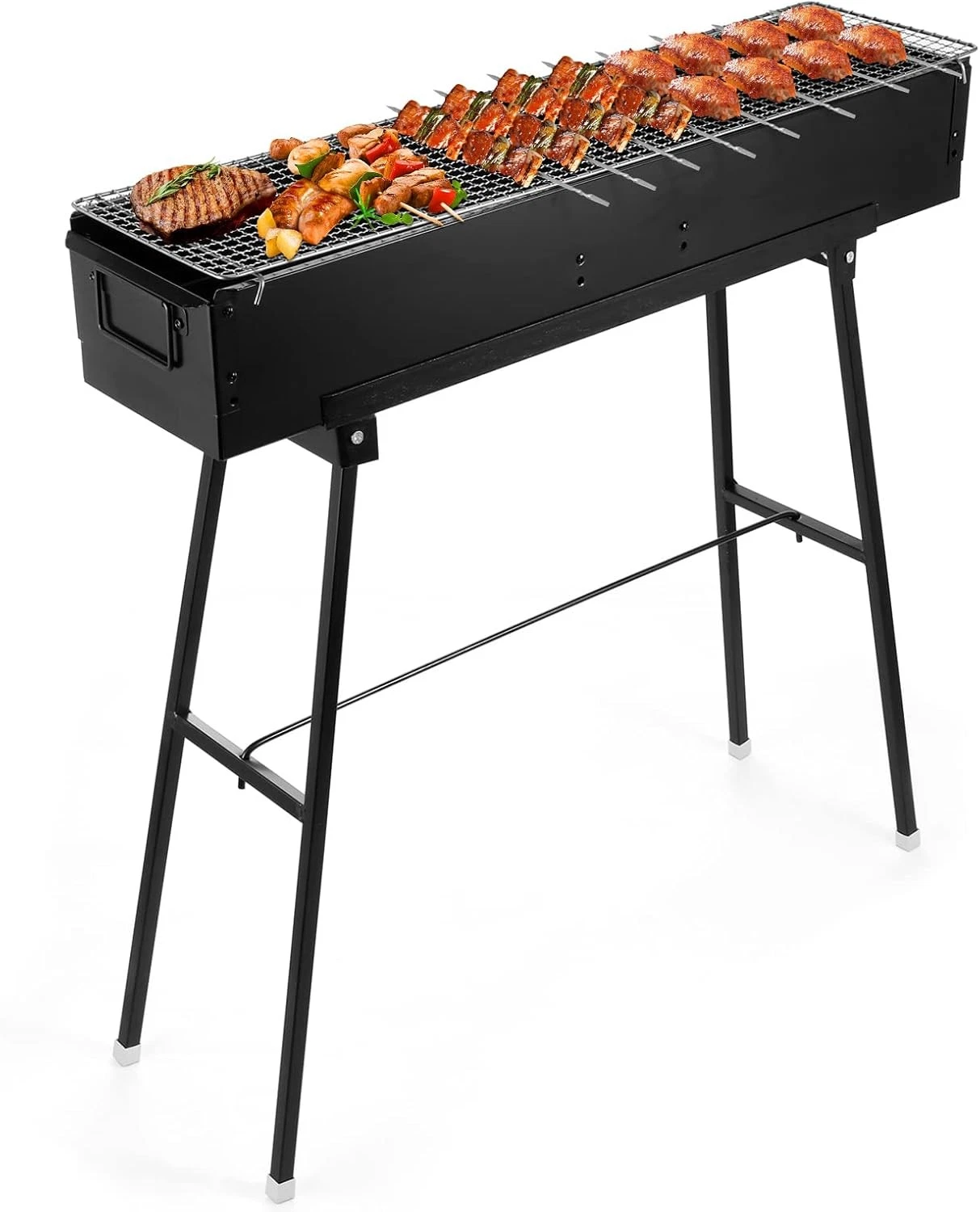 IRONWALLS Portable Grill 32 Inch Folding Black Stainless Steel BBQ