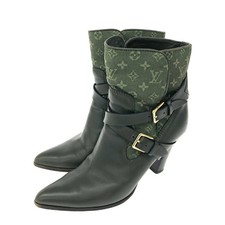 Chaussures bottes courtes Louis Vuitton monogramme EU 36 US 6 kaki authentique