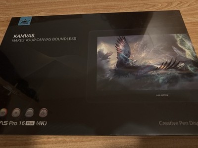 HUION Kamvas Pro 16 Plus (4K), 15,6 Zoll Grafiktablett mit Display,Stift-Display