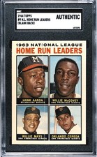 WILLIE MAYS 1964 Topps HR Leaders Hank Aaron Unique BLANK BACK Proof Fresh SGC 