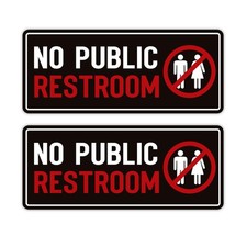 2PCS No Public Restroom Signs for Business, Self 10IN, 93