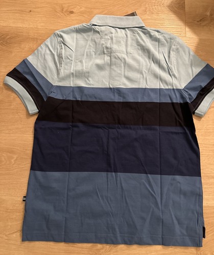 NEW NWT Nautica Men's Striped Polo Navy Sky Small - 42T Atmosphere - Picture 3 of 3