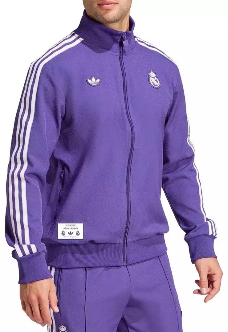 Adidas Real Madrid Icons Track Jacket Purple 2025 Men's Size Small