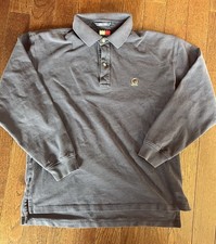 Vintage Tommy Hilfiger Long Sleeve Polo Shirt Navy Blue XL Made in Saipan 90s