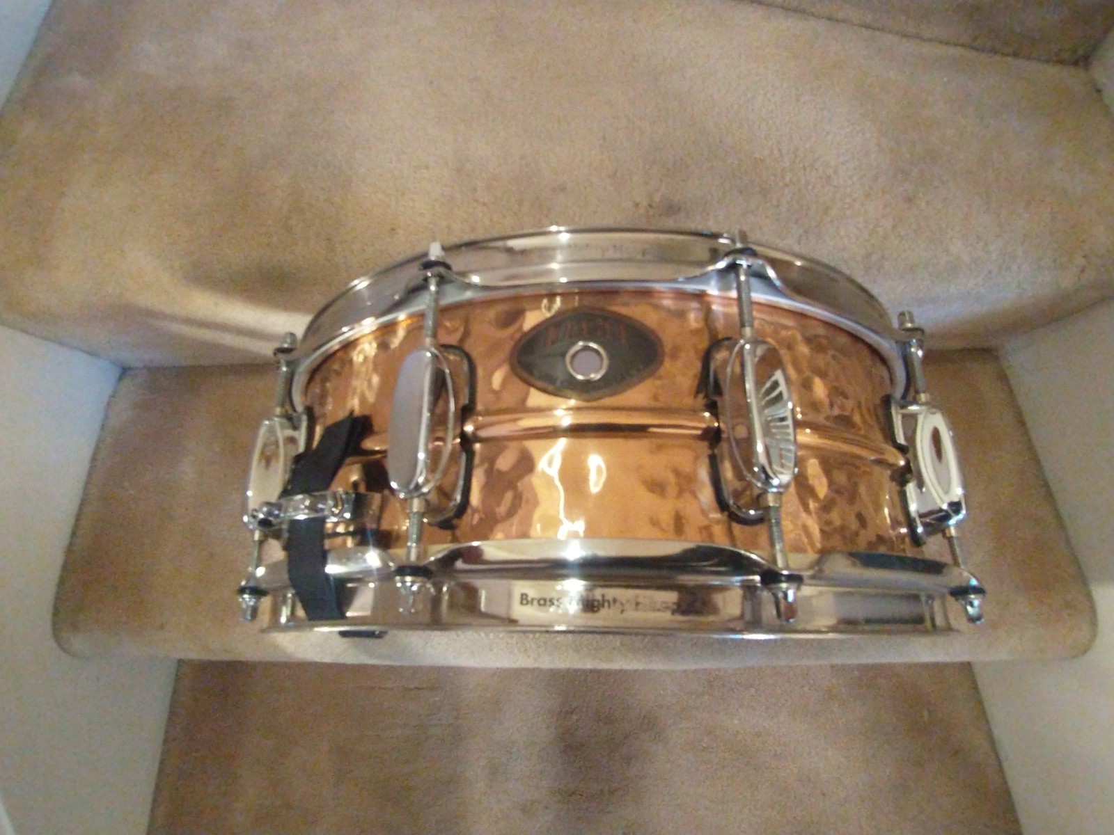 Tama Hammered Bronze Shell 14 X 5.5 Inch Snare Drum, Brass Hoops Excellent!