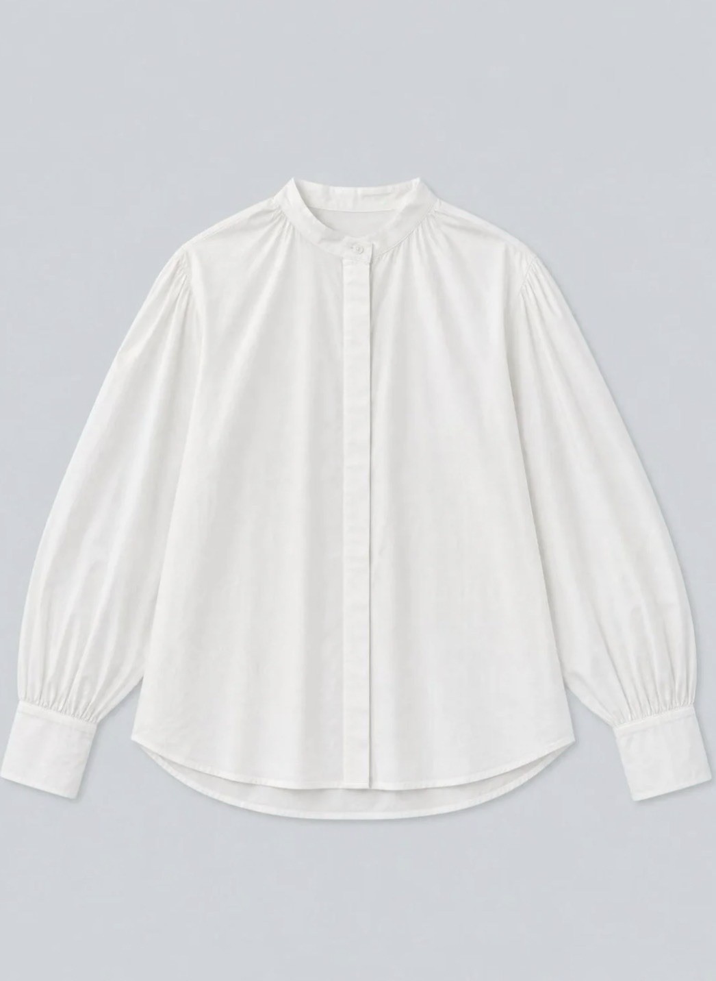 SOMETHING NAVY White Cotton Mock Neck Button Up Shirt Medium NWT