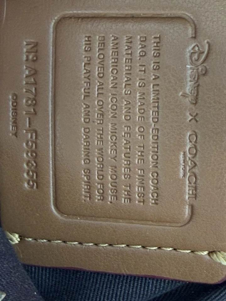 ✿ Bolso Bandolera Disney X Coach Mickey Mouse Edición Limitada Cuero Negro Foto 4 de 4