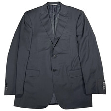 Canali Recent Sport Coat Suit Mens Size 42 L Wool Black 2-Button 13290/37 Italy