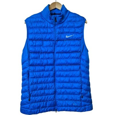 Nike Golf Herren Aeroloft Weste Large blau Puffer Full Zip leichte Weste