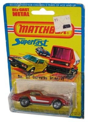 Matchbox Superfast Lesney (1976) Red Corvette Stingray Vintage Toy Car No. 62 -