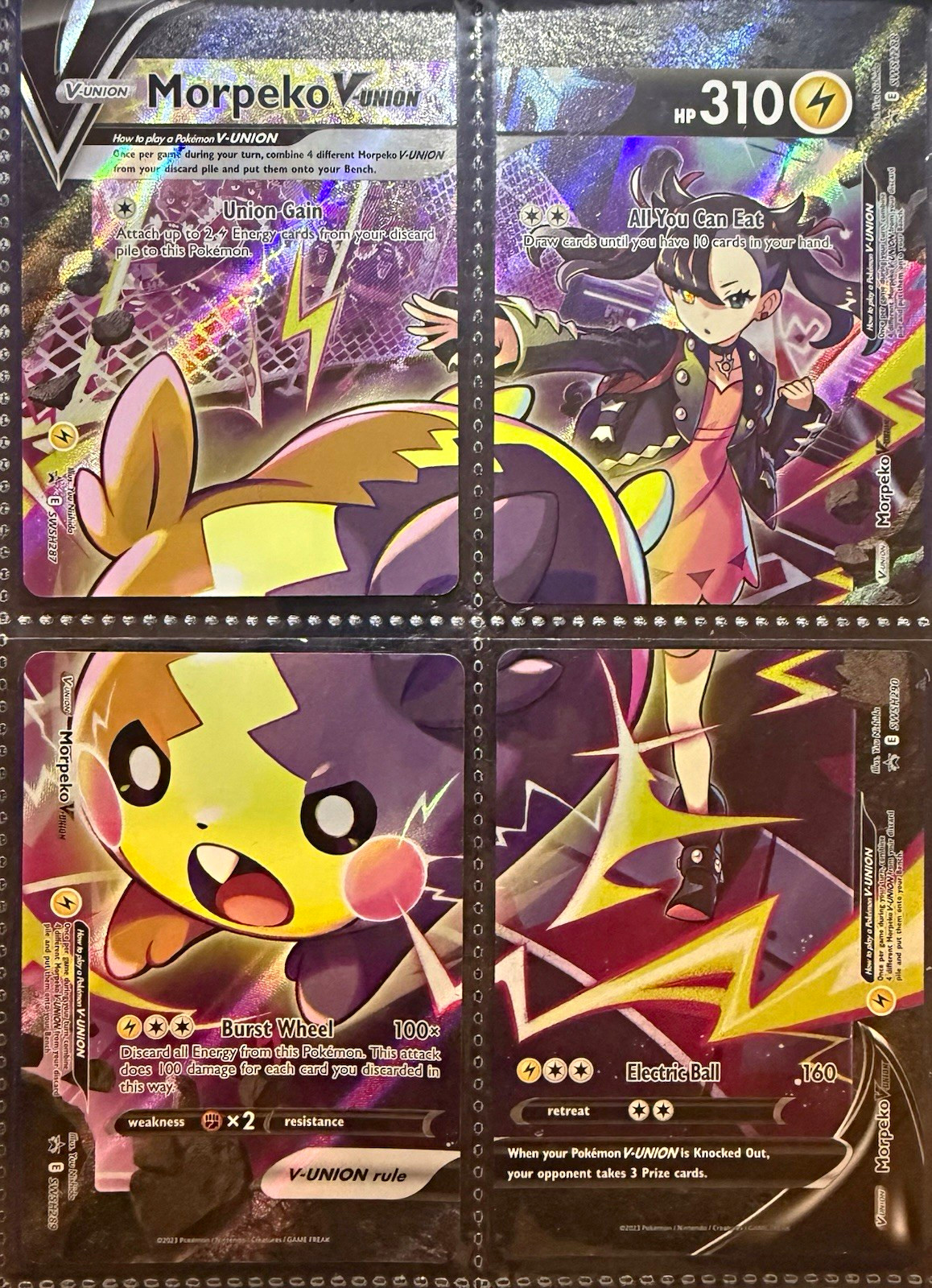 Pokémon TCG Morpeko V-UNION 2 Complete Sets SWSH287-290 Black Star Promo 8 Cards