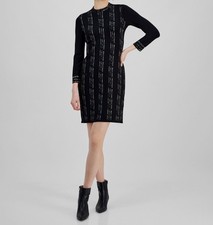 Signature by Robbie Bee Women's Black Mock-Neck Bodycon Sweater Dress Size M