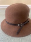 NINE WEST Brown Cloche Trench Hat (100% Wool) w/Band/Buckle -One Size First Most — photo 7