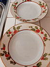 FITZ & Floyd bowl CHRISTMAS HOLLY SERVING Bowls - (2) 9" Vegetable Bowl 
