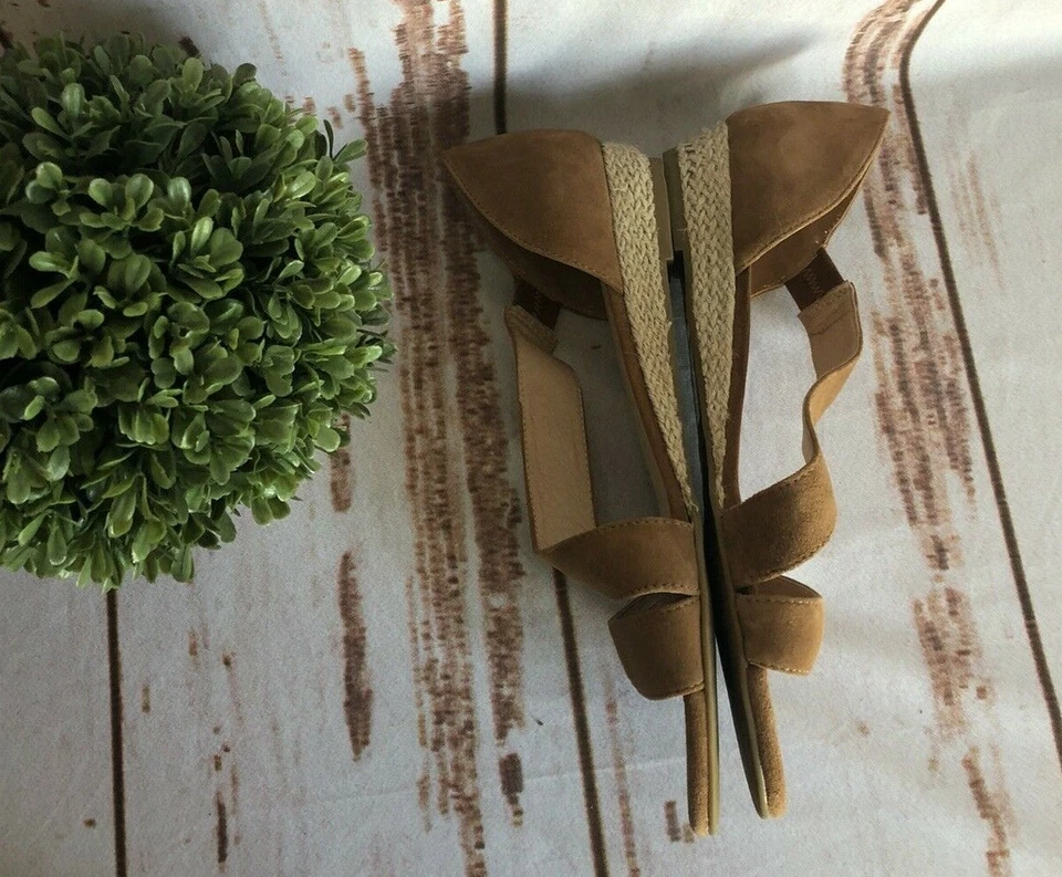 NUEVO-Chelsea Crew Sahara Sandalia Plana de Cuero con Tirantes en Tostado Coñac Talla 9 Foto 4 de 4