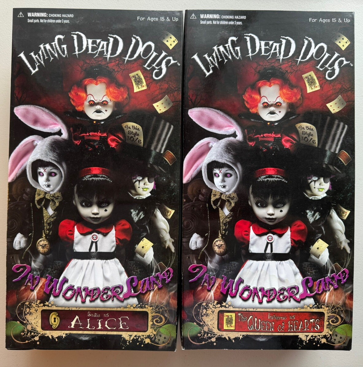 Living Dead Doll Alice in Wonderland White Rabbit Mad Hatter Queen