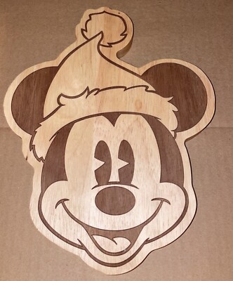 DISNEY MICKEY MOUSE SANTA WOODEN Cheese CUTTING BOARD CHRISTMAS NEW | eBay