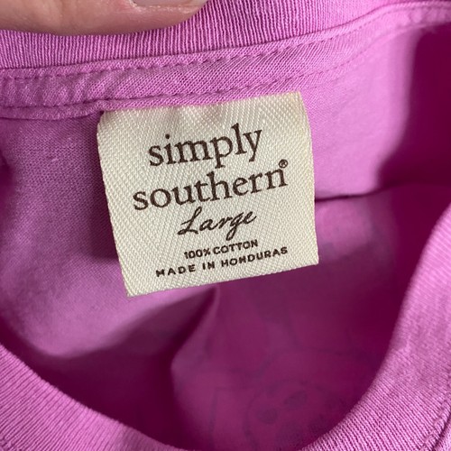 Simply Southern Shirt Top Women Size Large Pink Smooches & Pooches Puppy Love - Picture 7 of 10