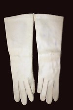 Vintage Ivory Cream Yanpie Women's Long Vinyl Gloves 12" Long Gloves Size A